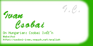 ivan csobai business card